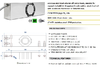  +/- 10%
Nhiệt độ ảnh hưởng đến không: 0,01% FS / 10K
Nhiệt độ ảnh hưởng đến sản lượng đầy đủ: 0,001% FS / 10K
Phạm vi Nhiệt độ bù: -10 ° C / + 40 ° C
Nhiệt độ hoạt động: -10 ° C / + 50 ° C
Đặt tải quá 30 phút: ± 0,01% F.S.
Điện áp kích thích chịu được tối đa: 15 VDC
Điện trở đầu vào: 380 ± 15 Ohm
Điện trở đầu ra: 350 ± 10 Ohm
Khả năn